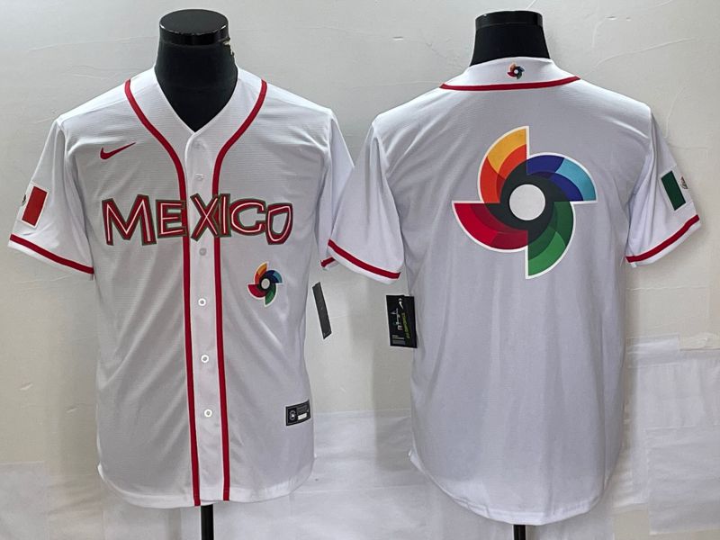 Men 2023 World Cub Mexico Blank White Nike MLB Jersey24